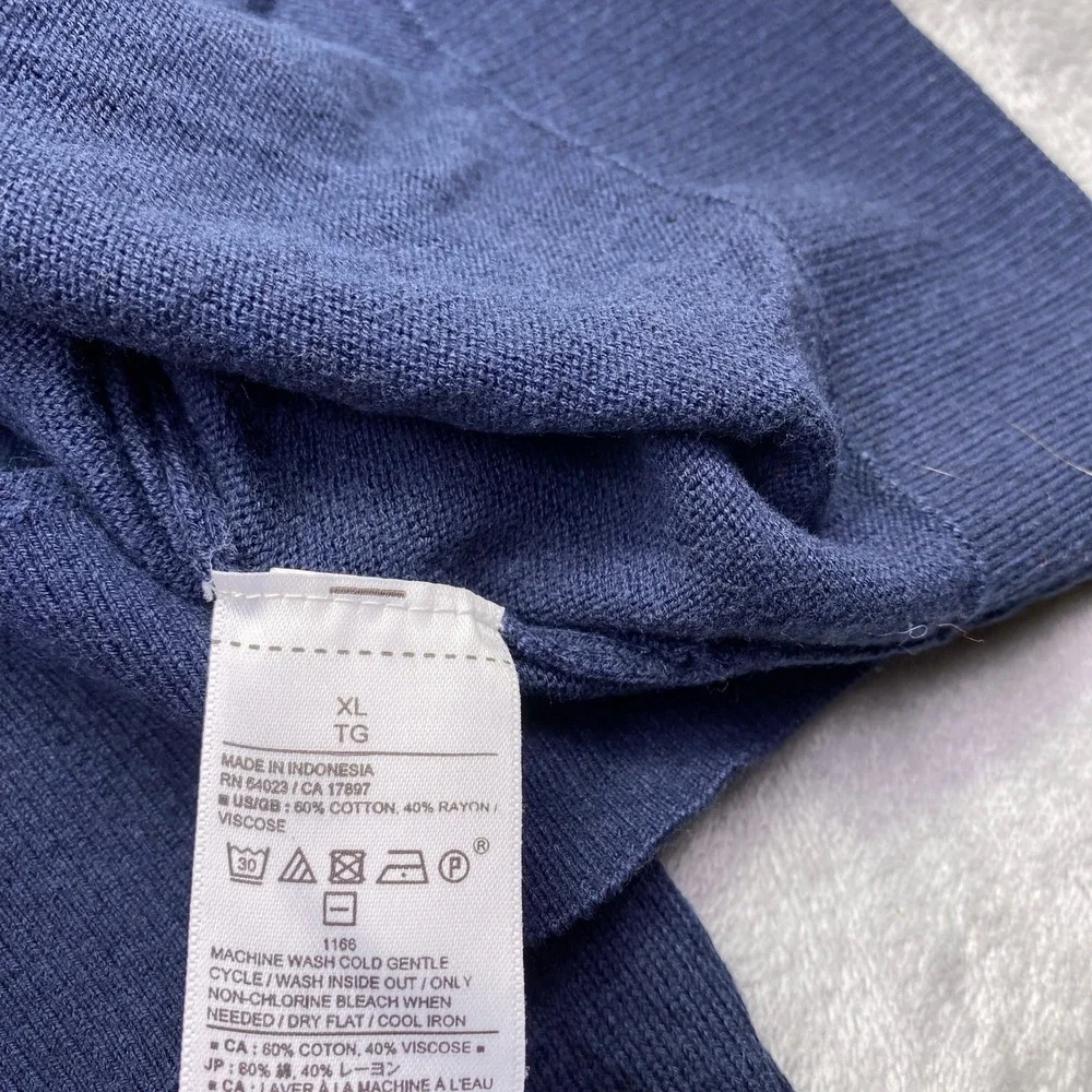 Banana‎ Republic Forever Sweater Mens XL Navy Blue Crew Neck Preppy Pullover